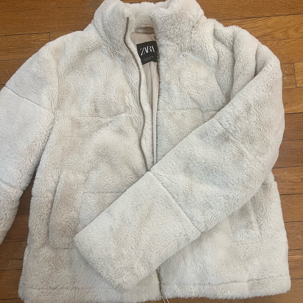 ZARA faux fur teddy jacket